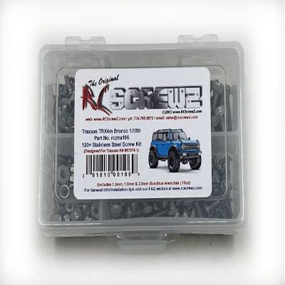 RC Screwz Stainless Steel Screw Kit tra106 Compatible with TRX4m Bronco 1/18th (#97074-1)