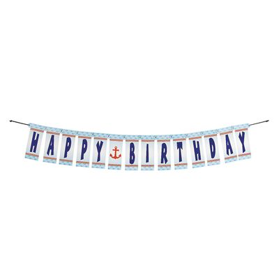 1ST BIRTHDAY SAILOR JOINTED BANNER - Party Decor - 1 Piece