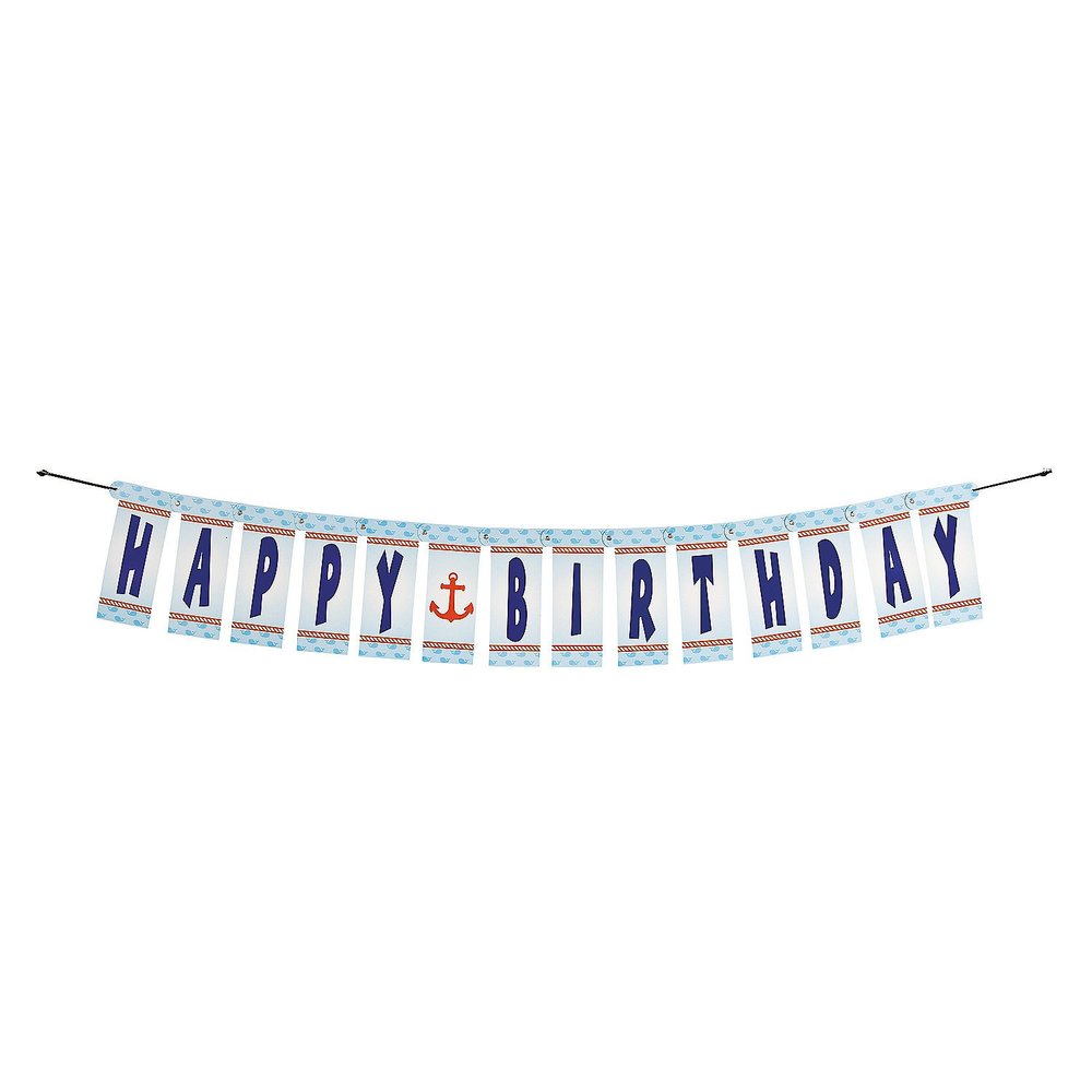 1ST BIRTHDAY SAILOR JOINTED BANNER - Party Decor - 1 Piece