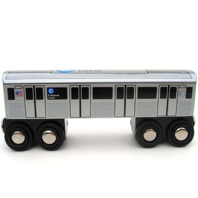 MUNI PALS New York City Subway Wooden Railway (B Division) C Train/8 Avenue LocalChild Safe and Tested Wood Toy Train