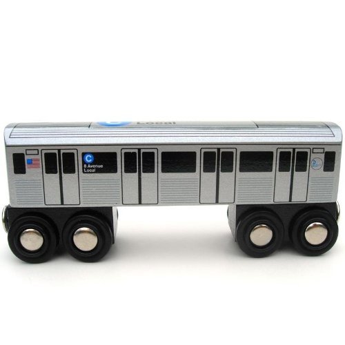 MUNI PALS New York City Subway Wooden Railway (B Division) C Train/8 Avenue LocalChild Safe and Tested Wood Toy Train