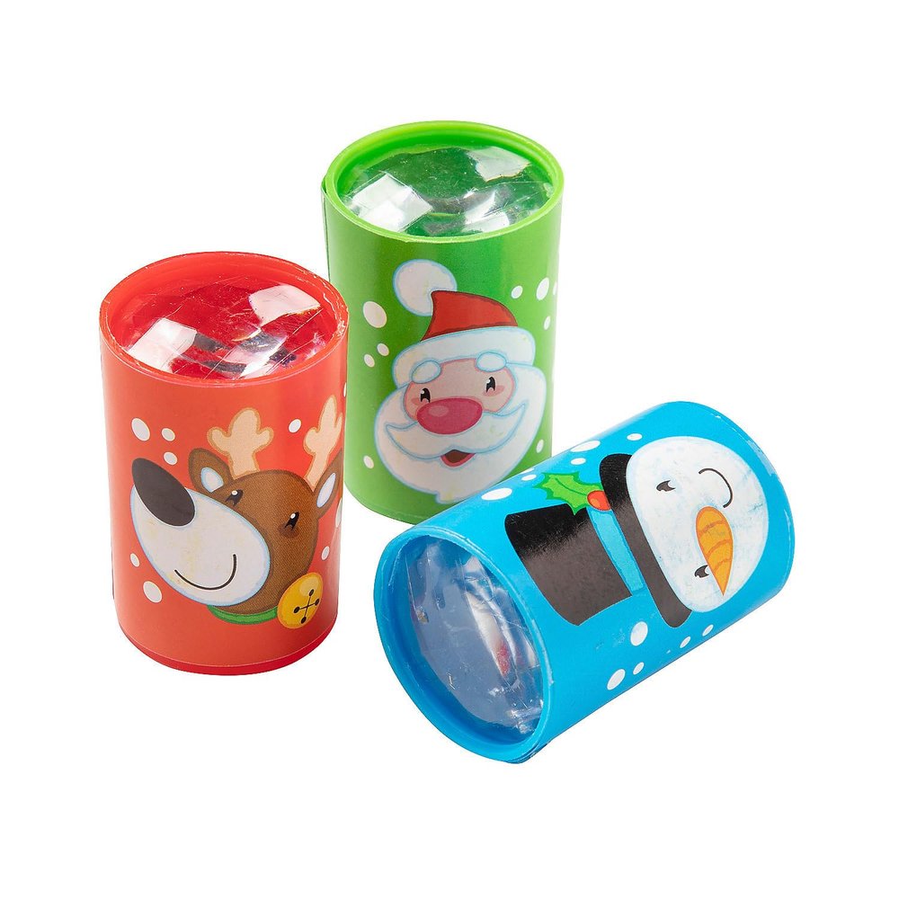 Fun Express - Mini Holly Jolly Prisms for Christmas - Value Toys - Kaleidoscopes & Prisms - 48 Pieces