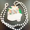 Wedding Doves Banner Bead Necklace New Orleans Mardi Gras Beads Spring Break Cajun Carnival Festival view 2