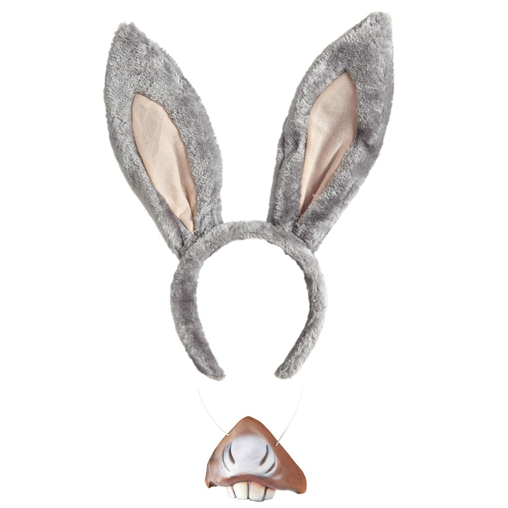 Donkey Set (Ears Mouth) Accessory for Animal Jungle Farm Fancy Dress