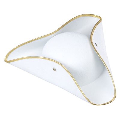 WIDMANN Tricorn Felt - White Pirate Hats Caps & Headwear for Fancy Dress Costumes Accessory