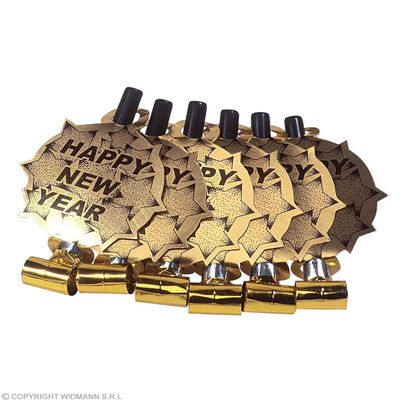 6 goldene Luftrssel im Pack Happy New Year