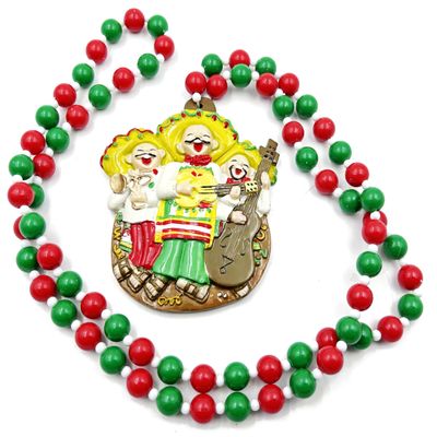 Mariachi Singing Mexican Band Mardi Gras Bead Necklace Festival New Orleans Beads
