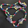 Toucan Luaua Toucans Mardi Gras Bead Necklace Spring Break Gasparilla Pirate Beads view 3