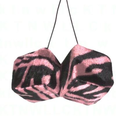 BDK A Pair of Hanging Dice - Zebra Pink