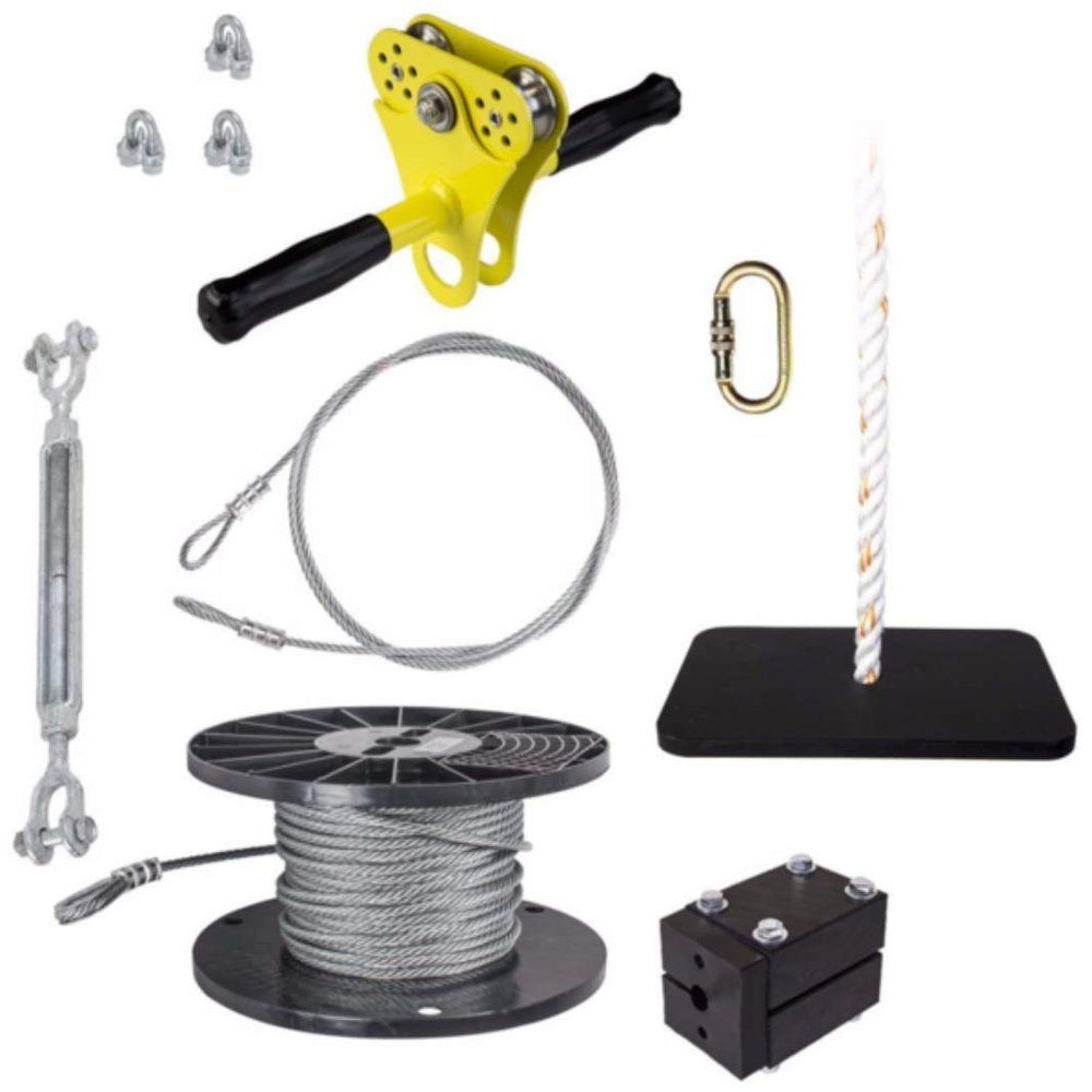 ZLP Hornet Zip Line Kit with Yellow Trolley and Seat 50 FT