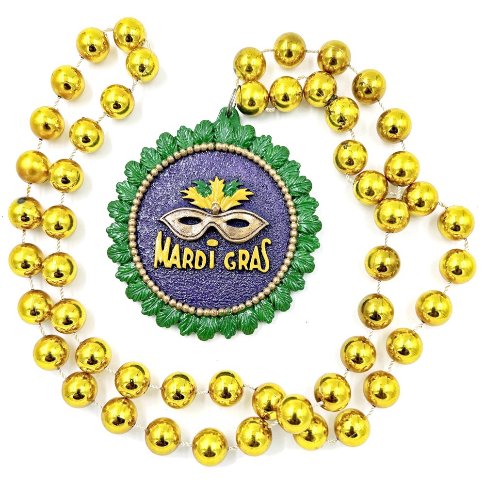 Medallion Wreath Mardi Gras Bead Necklace Spring Break Cajun Carnival Festival New Orleans