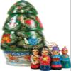 G. Debrekht Russian Christmas Tree Nested Doll Ornament Matryoshka Wooden Stacking Nested Dolls Wooden Handmade Toys Gift for Children Christmas Mothers Day Birthday Home Decor Wishing Gift view 1