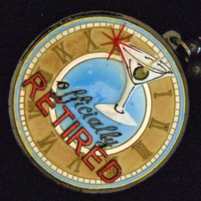 Officially Retired Party Martini Mardi Gras Bead Necklace Spring Break Cajun Carnival Festival New Orleans Beads