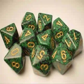 Chessex Dice Sets: Golden Recon Speckled - Ten Sided Die d10 Set (10)