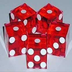 Casino Grade Precision Razor Edge Red Craps Dice - 1 Stick (5 Dice)