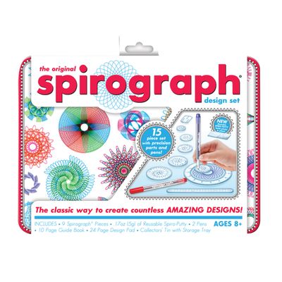 Spirograph Design Set Collectors Tin Arts and Crafts, Kids Toys, Art Supplies, Craft Supplies, Drawing Kit, Spiral Art, Classic Gear Design Kit, Pens, Design Sheet Included, Ages 8 and Up