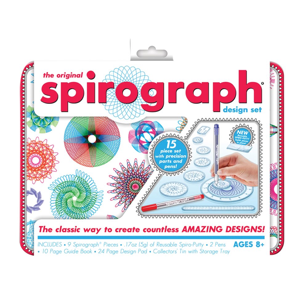 Spirograph Design Set Collectors Tin Arts and Crafts, Kids Toys, Art Supplies, Craft Supplies, Drawing Kit, Spiral Art, Classic Gear Design Kit, Pens, Design Sheet Included, Ages 8 and Up