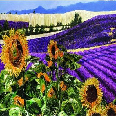 1,000 Pc Puzzle - Sunflowers & Lavender - Malenda Trick
