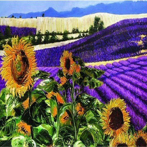 1,000 Pc Puzzle - Sunflowers & Lavender - Malenda Trick