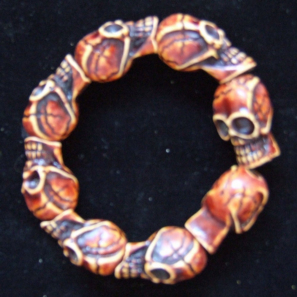 Gasparilla Pirate Human Skull Bracelet Halloween Mardi Gras Spring Break Cajun Carnival Festival New Orleans