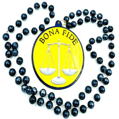 Lawyer Bona Fide Legal Mardi Gras Bead Necklace Justice Scales New Orleans Beads