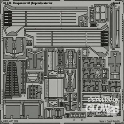 Eduard 36046 Modelling Accessories Flak Panzer 38 (Gepard) Exterior for Italeri Kit