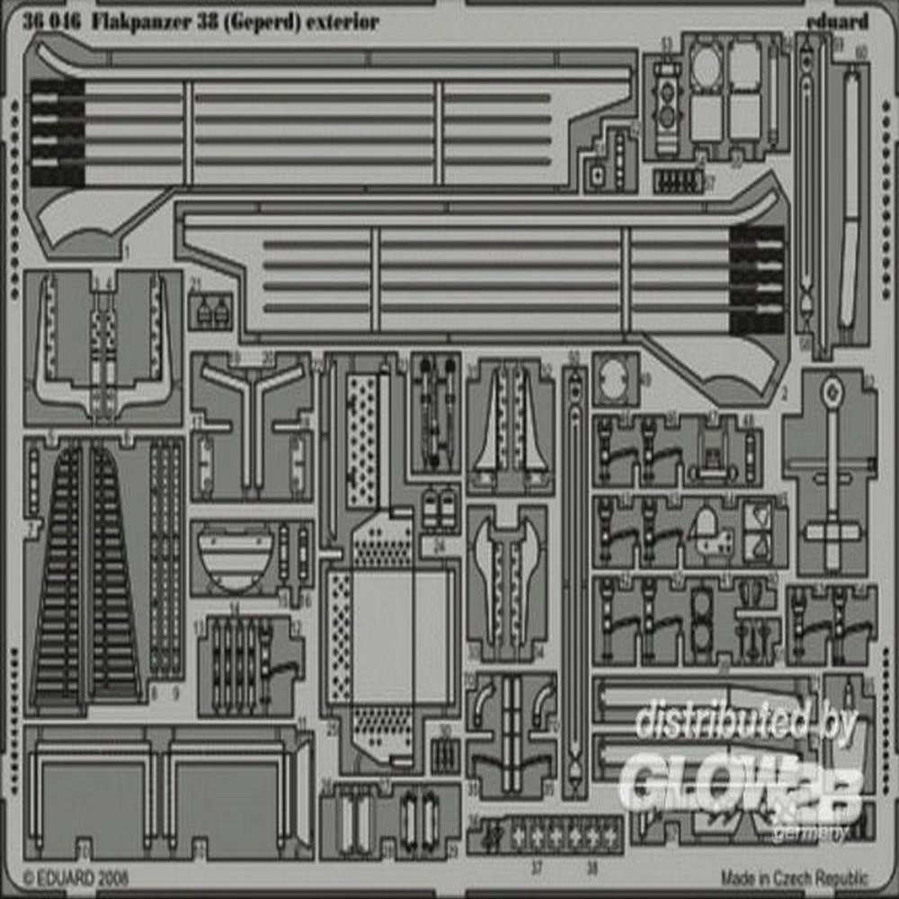 Eduard 36046 Modelling Accessories Flak Panzer 38 (Gepard) Exterior for Italeri Kit