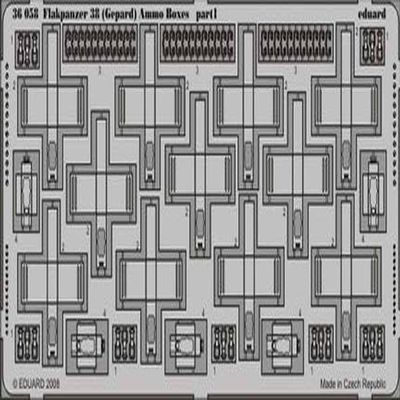Eduard Accessories 36058 Model Building Accessories Flakpanzer 38 (Cheetah) Ammo Boxes for Italeri kit