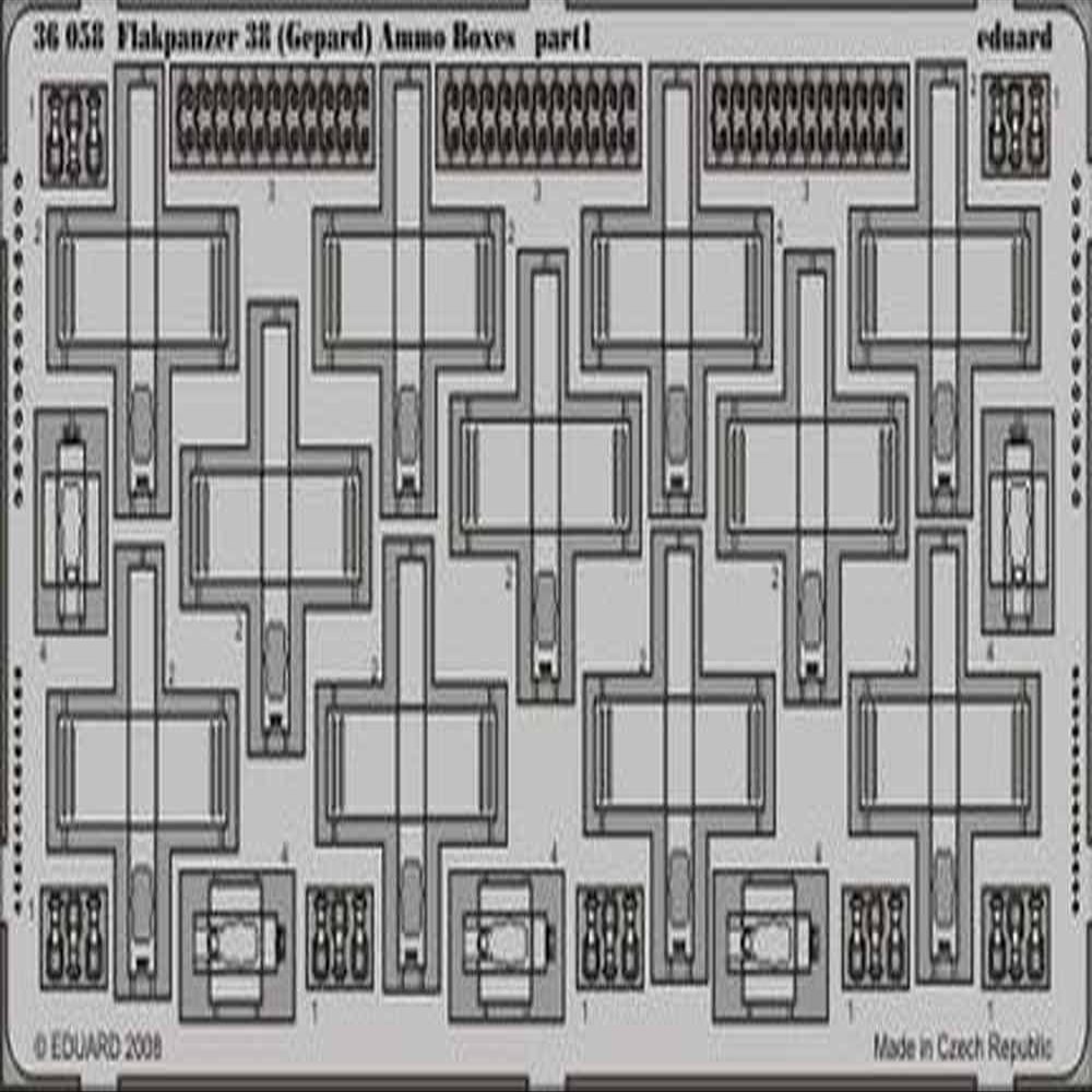 Eduard Accessories 36058 Model Building Accessories Flakpanzer 38 (Cheetah) Ammo Boxes for Italeri kit