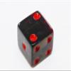 16mm d6 Square Cornered Translucent Dice, Smoke w/ Red view 1