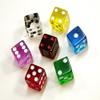 16mm d6 Square Cornered Translucent Dice, Smoke w/ Red view 2