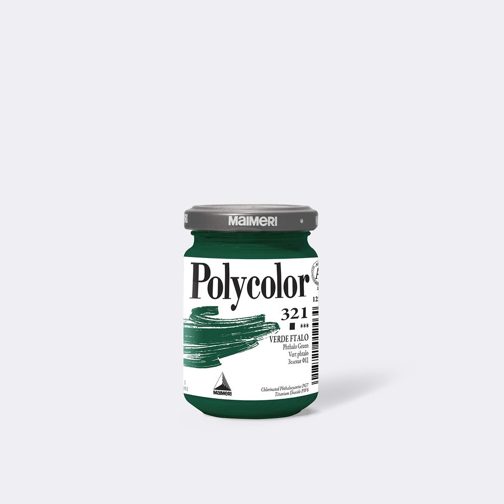 Maimeri Polycolor Matte Acrylic Paint 140ml Phthalo Green