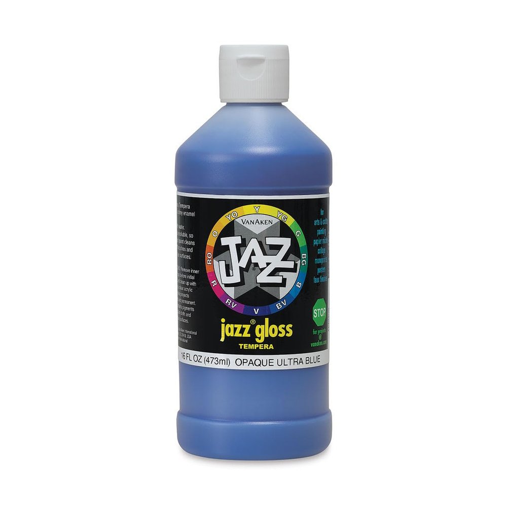Jazz Gloss Tempera - Gloss, Ultra Blue, 16 oz bottle