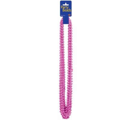 Beistle Unisex Adult Party Beads - Pink Pink Medium