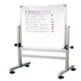 Luxor 22"W x 34"H Reversible Height Adjustable Porcelain Steel Magnetic Whiteboard -Aluminum Frame