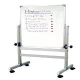 Luxor 22"W x 34"H Reversible Height Adjustable Porcelain Steel Magnetic Whiteboard -Aluminum Frame