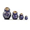 BestPysanky Set of 4 Miniature Wooden Nesting Dolls Matryoshka in Blue Dress 3 Inches view 1