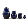 BestPysanky Set of 4 Miniature Wooden Nesting Dolls Matryoshka in Blue Dress 3 Inches view 2