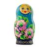 BestPysanky 5 Turquoise Scarf with Poppy Flowers Nesting Dolls 7 Inches view 2