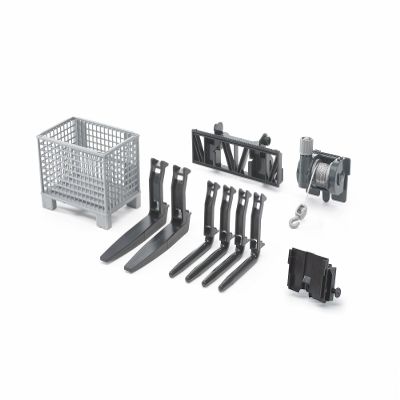Bruder 02318 Accessories for Front Loader: Box-Type Pallet, Winch and Forks