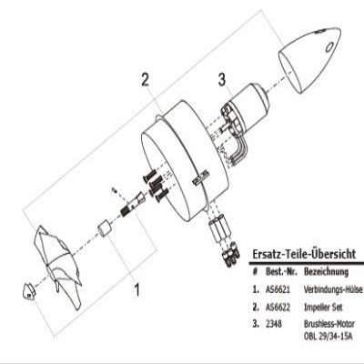 AS6622 Thunder Tiger EDF-75 Impeller-Flgel & Gehuse, Set TRA^