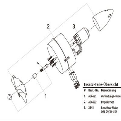 AS6622 Thunder Tiger EDF-75 Impeller-Flgel & Gehuse, Set TRA^
