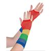 amscan 397288.03 Fishnet Fingerless Glove Accessory, Rainbow, One Size, 2 pieces view 1
