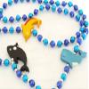 MGI Wood Dolphins & Whales Luaua Mardi Gras Bead Necklace Spring Break Cajun Carnival Festival New Orleans view 1