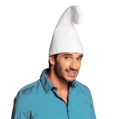 Boland 01354  Dwarf Hat, Felt, White, Unisex, Hat, Fairytale, Gnome, Costume, Carnival, Theme Party