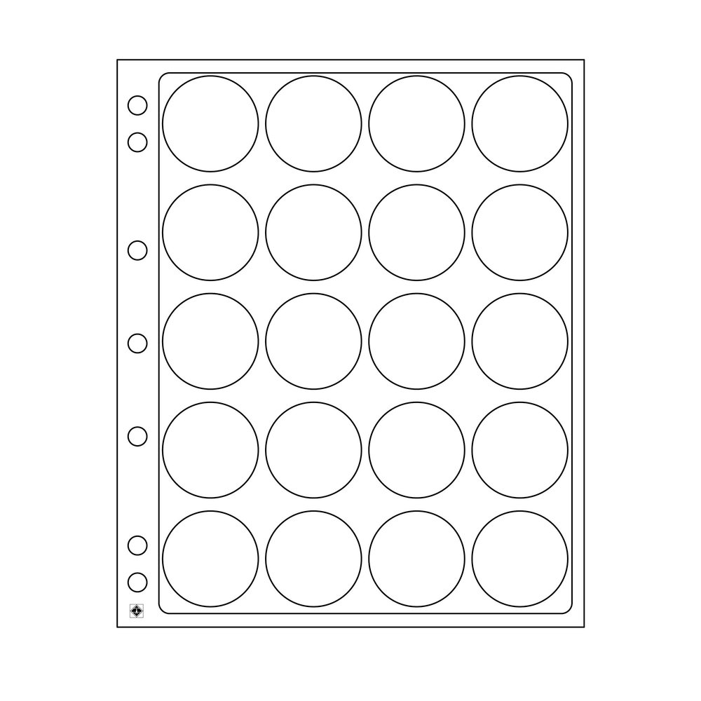 feuilles en plastique ENCAP pour 20 capsules av.un diamtre de l'intrieur de 38 39 mm