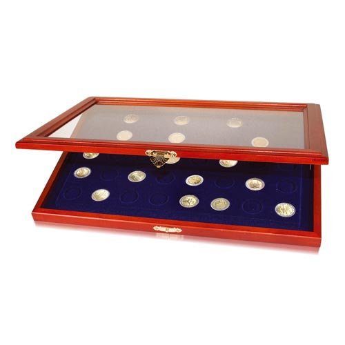 Mnzen-Vitrine fr 10 Euro-Stze in Dosen, 1 Cent bis 2 Euro