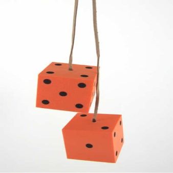 50mm Dangle Dice Orange Foam Dice on a String