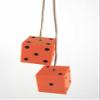 50mm Dangle Dice Orange Foam Dice on a String view 1