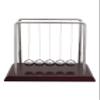 Eisco Labs Advanced Newton's Cradle with Red Wood Base - 7.25" Tall, 4.3g Ni Plated Steel Balls, 7"x6" Base view 1